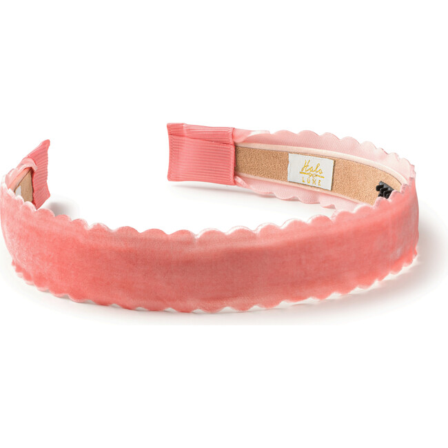 Opaline Velvet Scalloped Headband, Blush