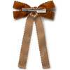 Opaline Velvet Scalloped Long Tail Clip, Caramel - Hair Accessories - 2