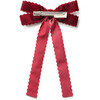 Opaline Velvet Scalloped Long Tail Clip, Ruby - Hair Accessories - 2