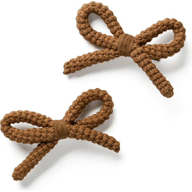 Juliana Textured Knit Double Clip, Caramel