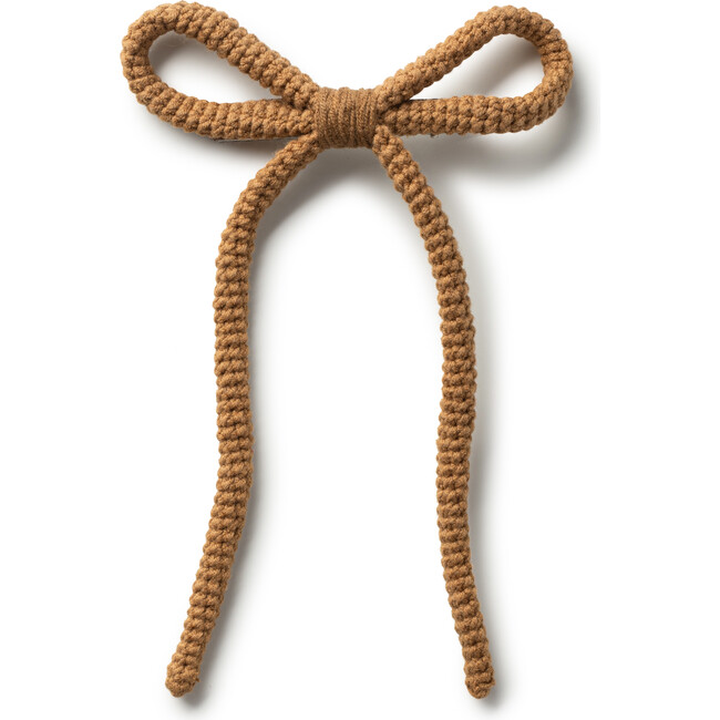 Juliana Textured Knit Long Tail Clip, Caramel