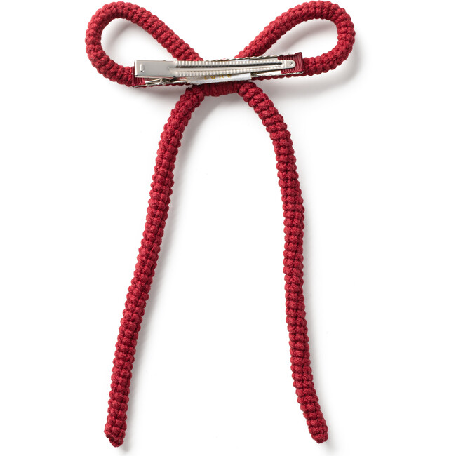 Juliana Textured Knit Long Tail Clip, Ruby