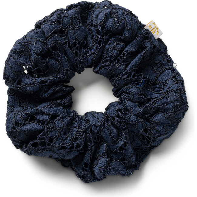 Evelina Lace Scrunchie, Navy
