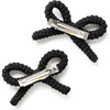 Juliana Textured Knit Double Clip, Black - Hair Accessories - 2