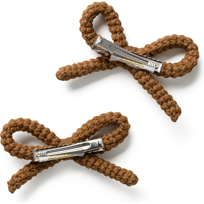 Juliana Textured Knit Double Clip, Caramel