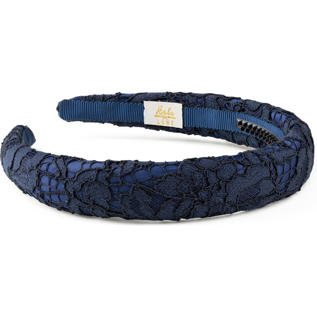 Evelina Lace Headband, Navy