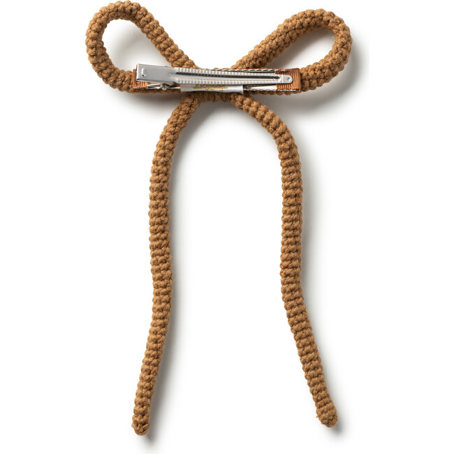 Juliana Textured Knit Long Tail Clip, Caramel