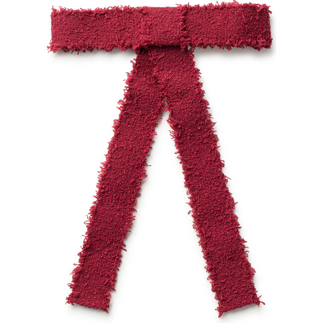 Amara Deconstructed Woolen Long Tail Clip, Ruby