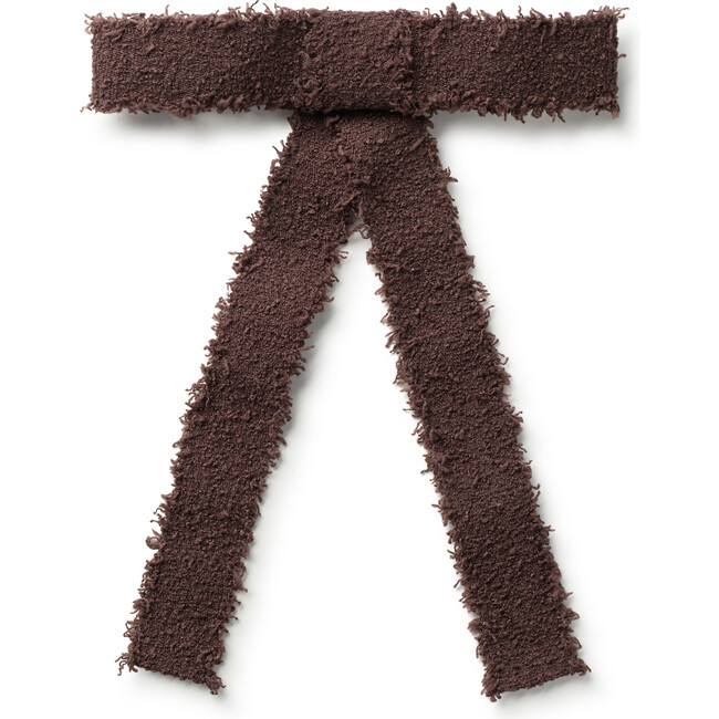 Amara Deconstructed Woolen Long Tail Clip, Chocolate