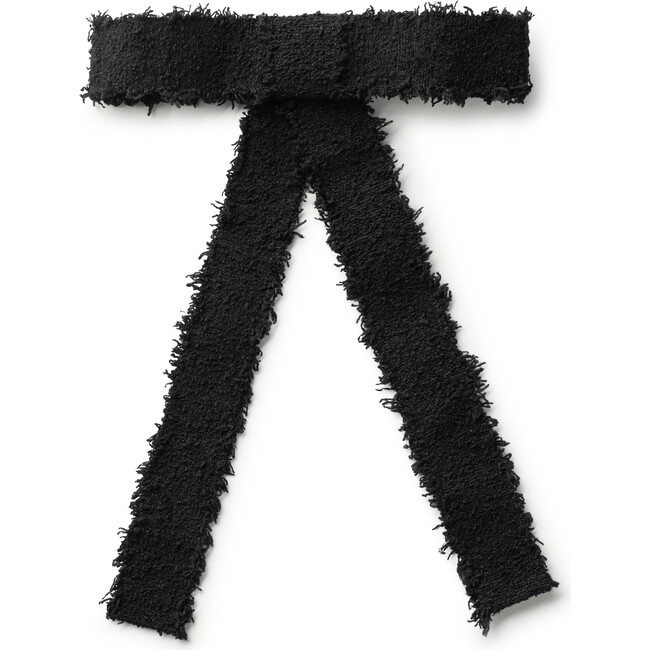 Amara Deconstructed Woolen Long Tail Clip, Black