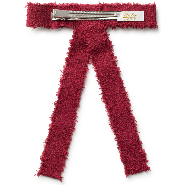 Amara Deconstructed Woolen Long Tail Clip, Ruby
