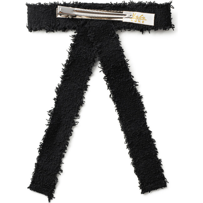 Amara Deconstructed Woolen Long Tail Clip, Black