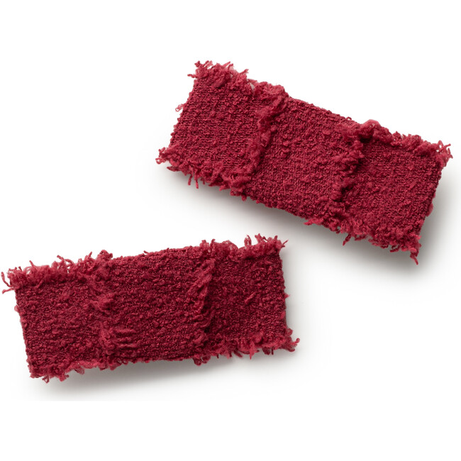 Amara Deconstructed Woolen Double Clip, Ruby