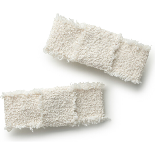 Amara Deconstructed Woolen Double Clip, Ecru