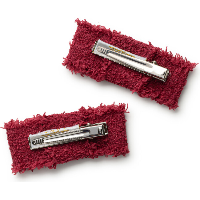 Amara Deconstructed Woolen Double Clip, Ruby