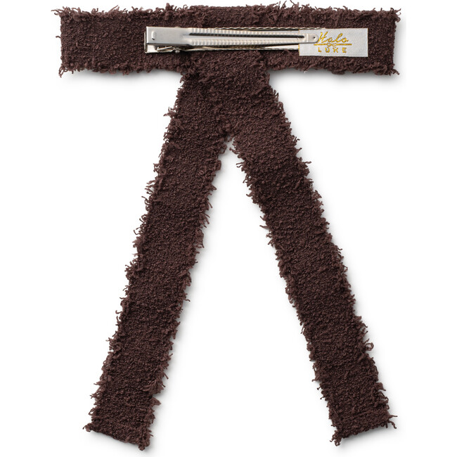 Amara Deconstructed Woolen Long Tail Clip, Chocolate