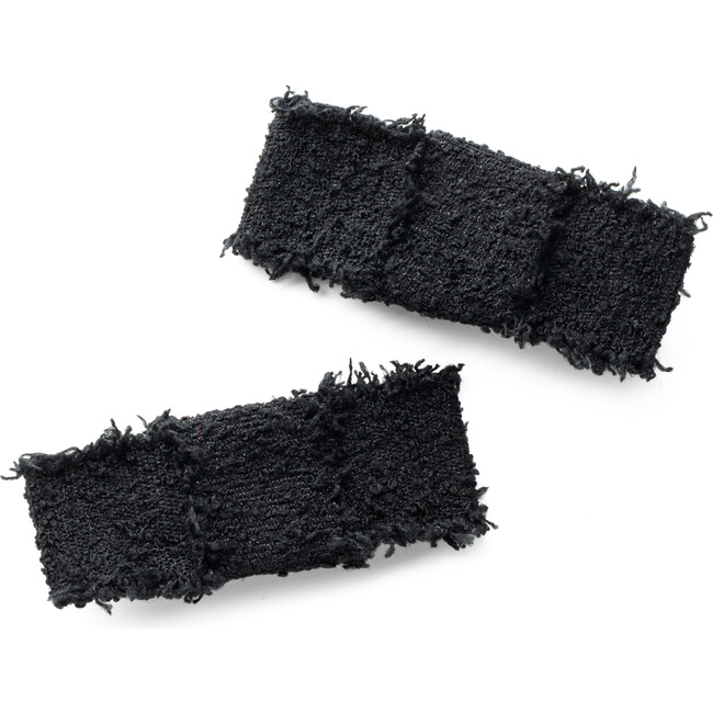 Amara Deconstructed Woolen Double Clip, Black