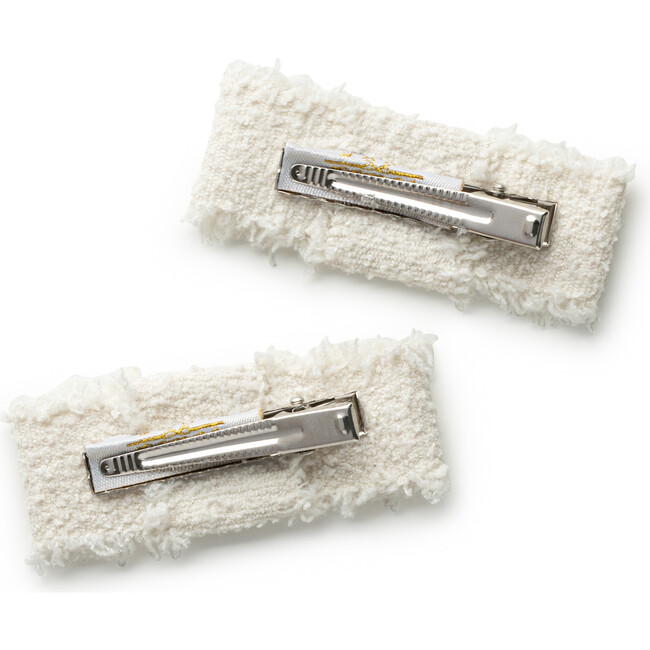 Amara Deconstructed Woolen Double Clip, Ecru