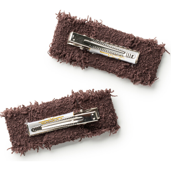 Amara Deconstructed Woolen Double Clip, Chocolate