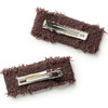 Amara Deconstructed Woolen Double Clip, Chocolate - Hair Accessories - 2