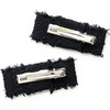 Amara Deconstructed Woolen Double Clip, Black - Hair Accessories - 2