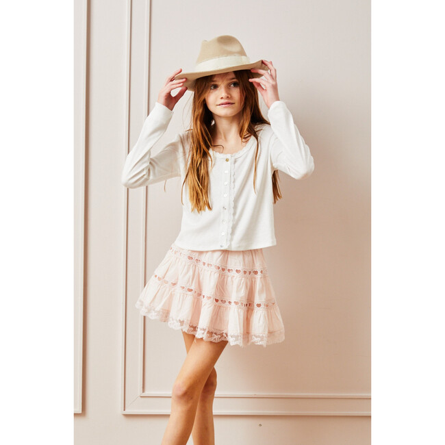 Sofia Pale Pink Heart Bow Lace Mini