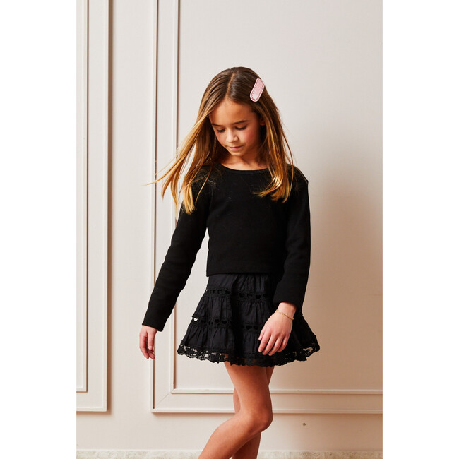 Sofia Black Heart Bow Lace Mini