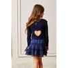 Sloane Navy Long Sleeve Heart Cut Out Ribbed Top - Shirts - 1 - thumbnail