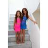 Liv Blue Pink Reversible Mesh Cut Out Dress - Dresses - 1 - thumbnail