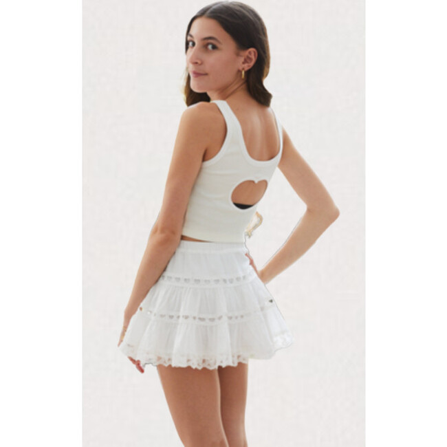 Harlow White Heart Cut Out Tank