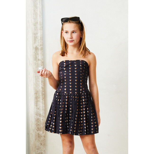 Daniela Black Lurex Heart Bubble Dress