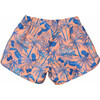 Girls Sustainable Flat Front Side Cut Drawstring Board Shorts, Tropicana Vacay - Swim Trunks - 2 - thumbnail