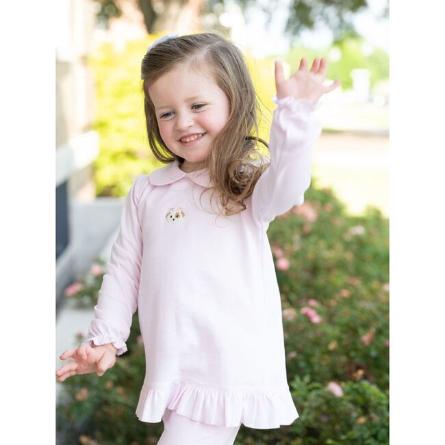 Spotted Puppy Pima Tunic Set, Lt Pink Mini Stripe/Lt Pink - Mixed Apparel Set - 3