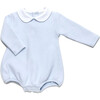 Diamond Quilt Long Sleeve Pima Bubble, Lt Blue - Rompers - 1 - thumbnail