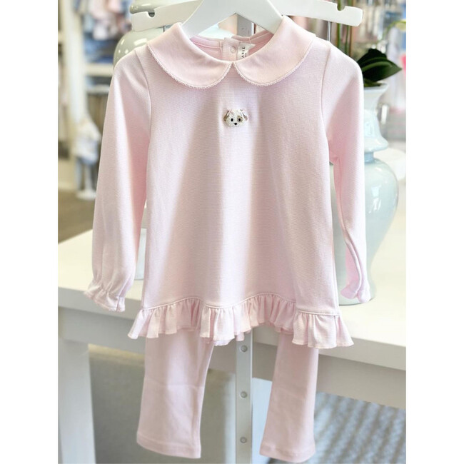 Spotted Puppy Pima Tunic Set, Lt Pink Mini Stripe/Lt Pink - Mixed Apparel Set - 5