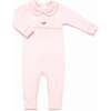 Spotted Girl Puppy Pima Playsuit, Lt Pink Mini Stripe - Rompers - 1 - thumbnail