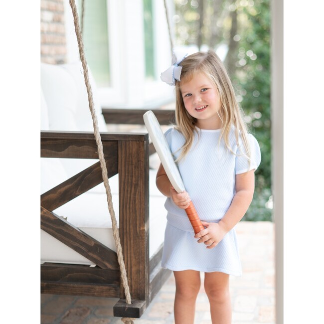 Diamond Quilt Pima Skirt Set, Lt Blue