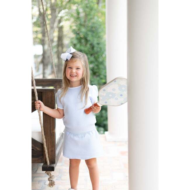 Diamond Quilt Pima Tween Skirt Set, Lt Blue