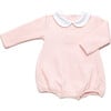 Diamond Quilt Long Sleeve Pima Bubble, Lt Pink - Rompers - 1 - thumbnail