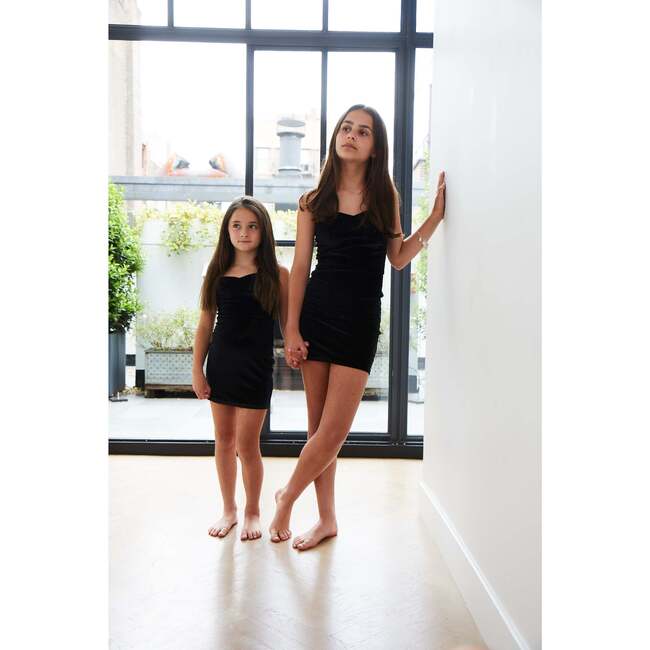 The Serena Dress Black Velour Studs