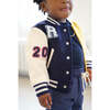 Signature Varsity Letterman Jacket, Navy Mustard - Jackets - 2 - thumbnail