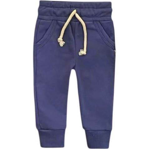 Crewneck Terry Jogger Pant Sweatsuit Set, Indigo Blue