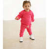 Crewneck Terry Jogger Pant Sweatsuit Set, Candy Pink - Mixed Apparel Set - 3 - thumbnail