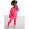 Crewneck Terry Jogger Pant Sweatsuit Set, Candy Pink - Mixed Apparel Set - 4 - thumbnail