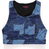 Girls Hi-Shine Sports Bra, Denim Pockets - Bras - 1 - thumbnail