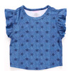 Girls Hi-Shine Ruffle Crop Top, Star Denim - Tank Tops - 1 - thumbnail