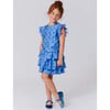 Girls Hi-Shine Tiered Skirt, Star Denim - Skirts - 2 - thumbnail