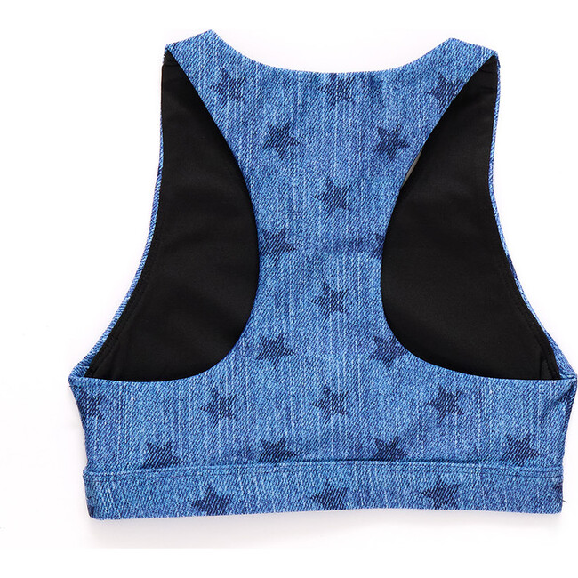 Girls Hi-Shine Sports Bra, Star Denim - Bras - 3