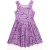 Girls Skater Dress, Purple Bows - Dresses - 1 - thumbnail