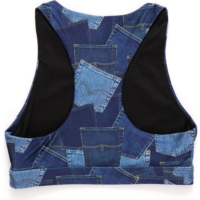 Girls Hi-Shine Sports Bra, Denim Pockets - Bras - 3